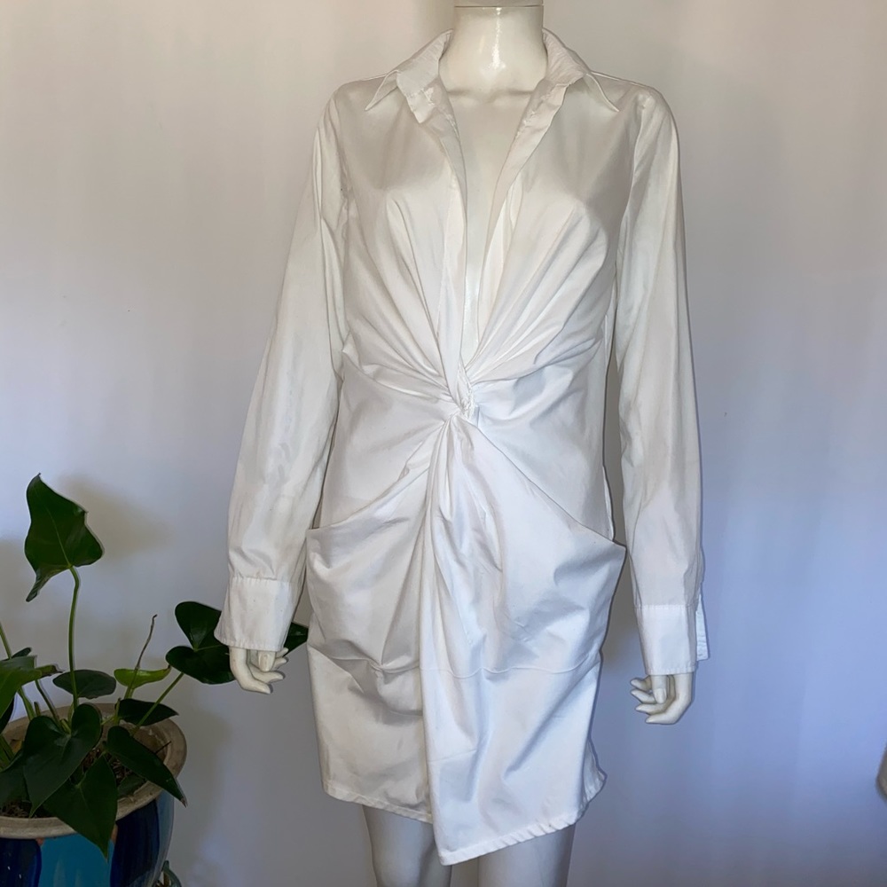 Pretty Little Thing White Long sleeve Shirt Dress